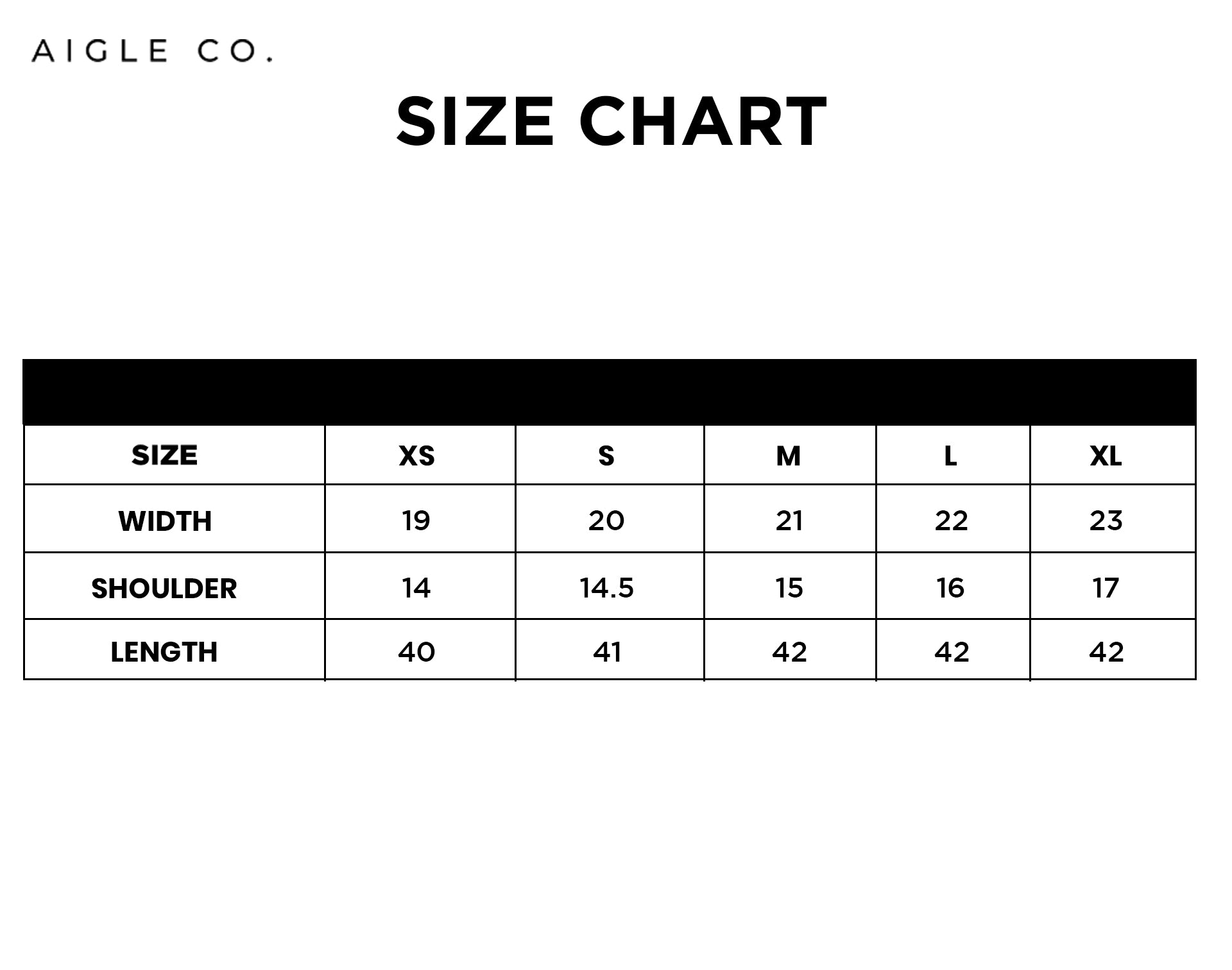 Size chart for SUMAC KURTA SET