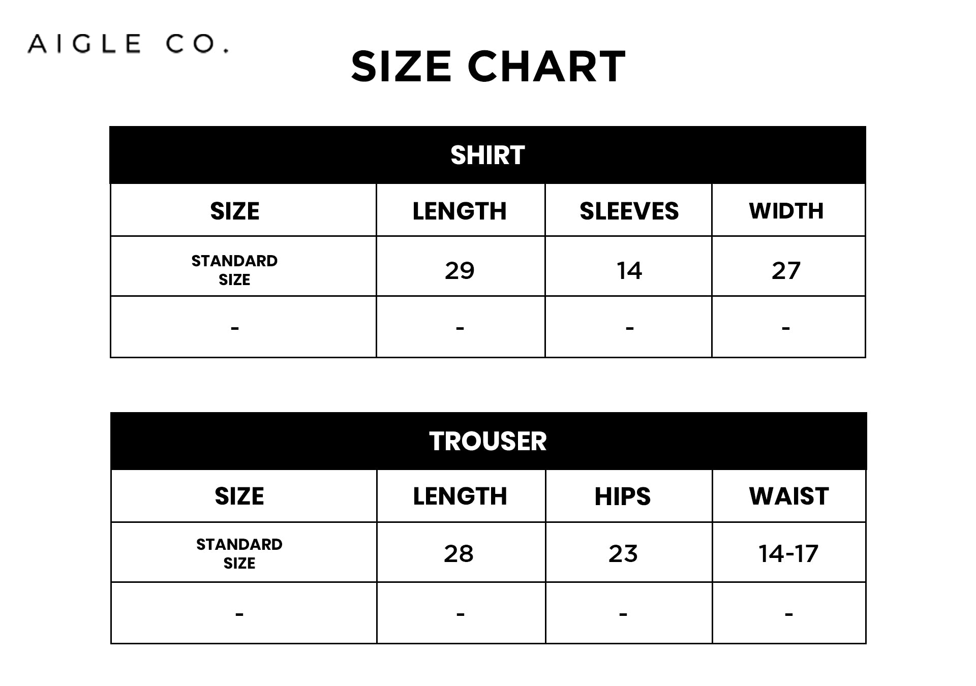 Size chart for EMBROIDERED SET- SEAFOAM GREEN