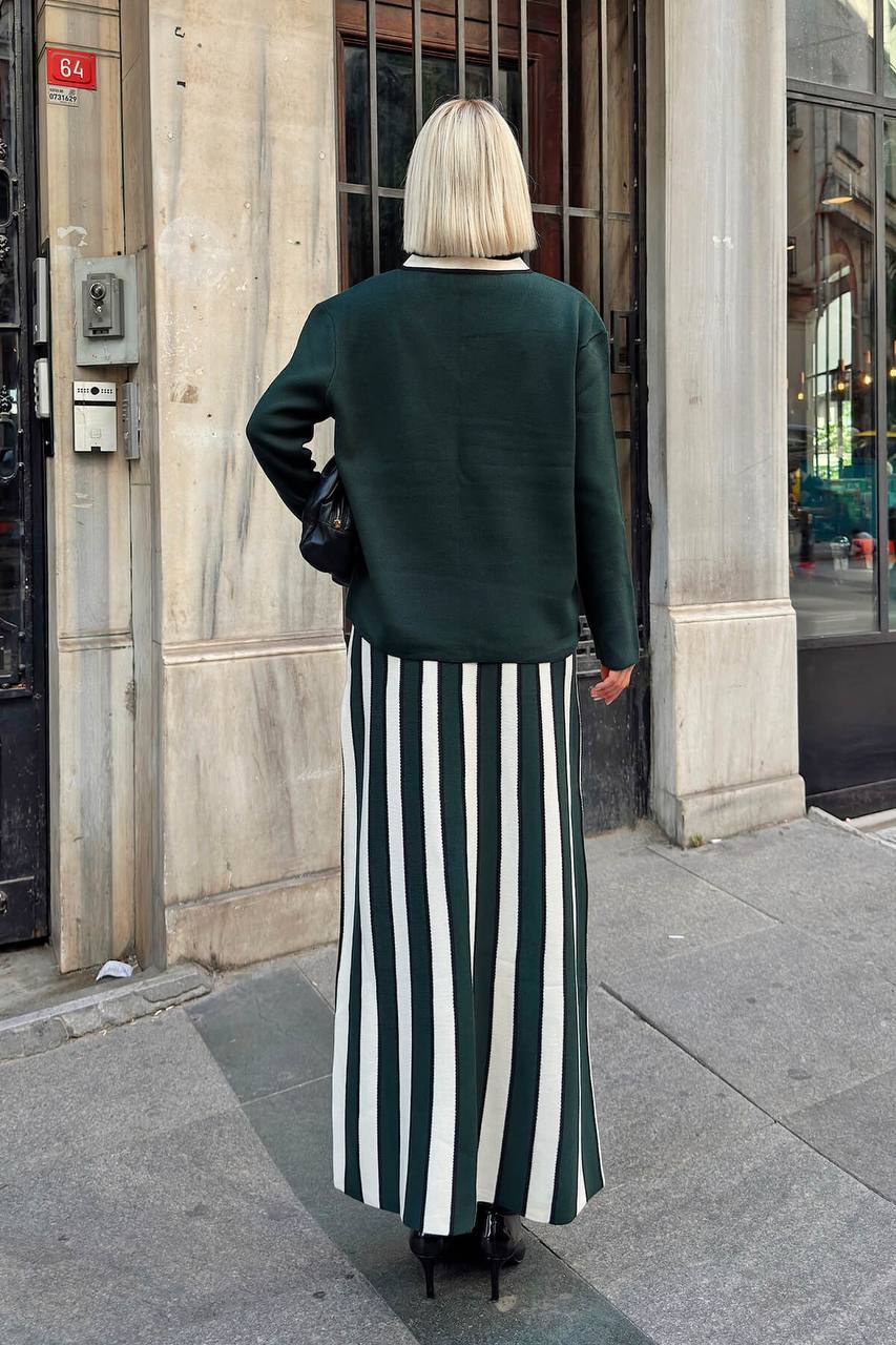 SKIRT STRIPE SET- GREEN