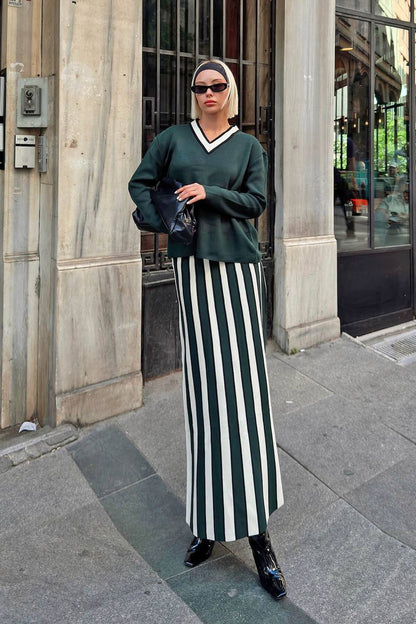 SKIRT STRIPE SET- GREEN