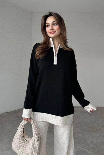 HALF ZIPPER- TWO TONE SET