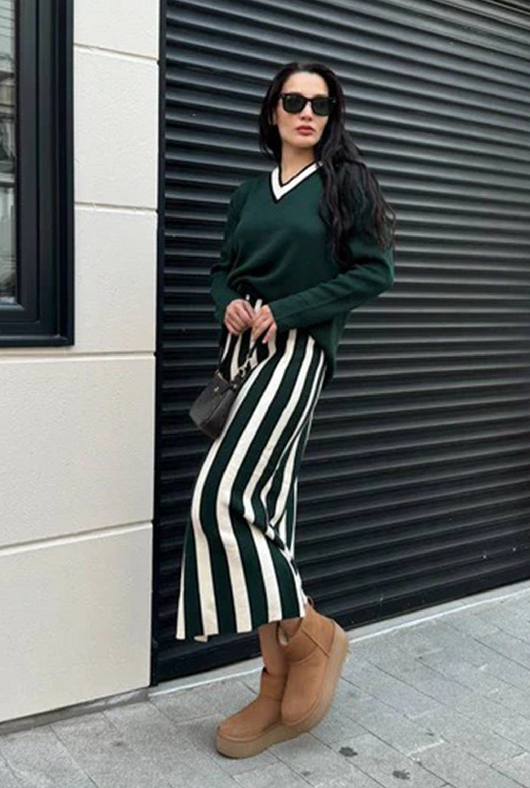 SKIRT STRIPE SET- GREEN