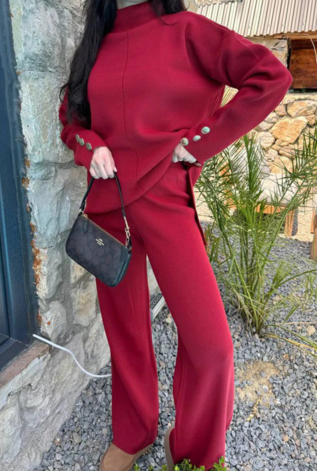 DEEP RED BUTTON SET