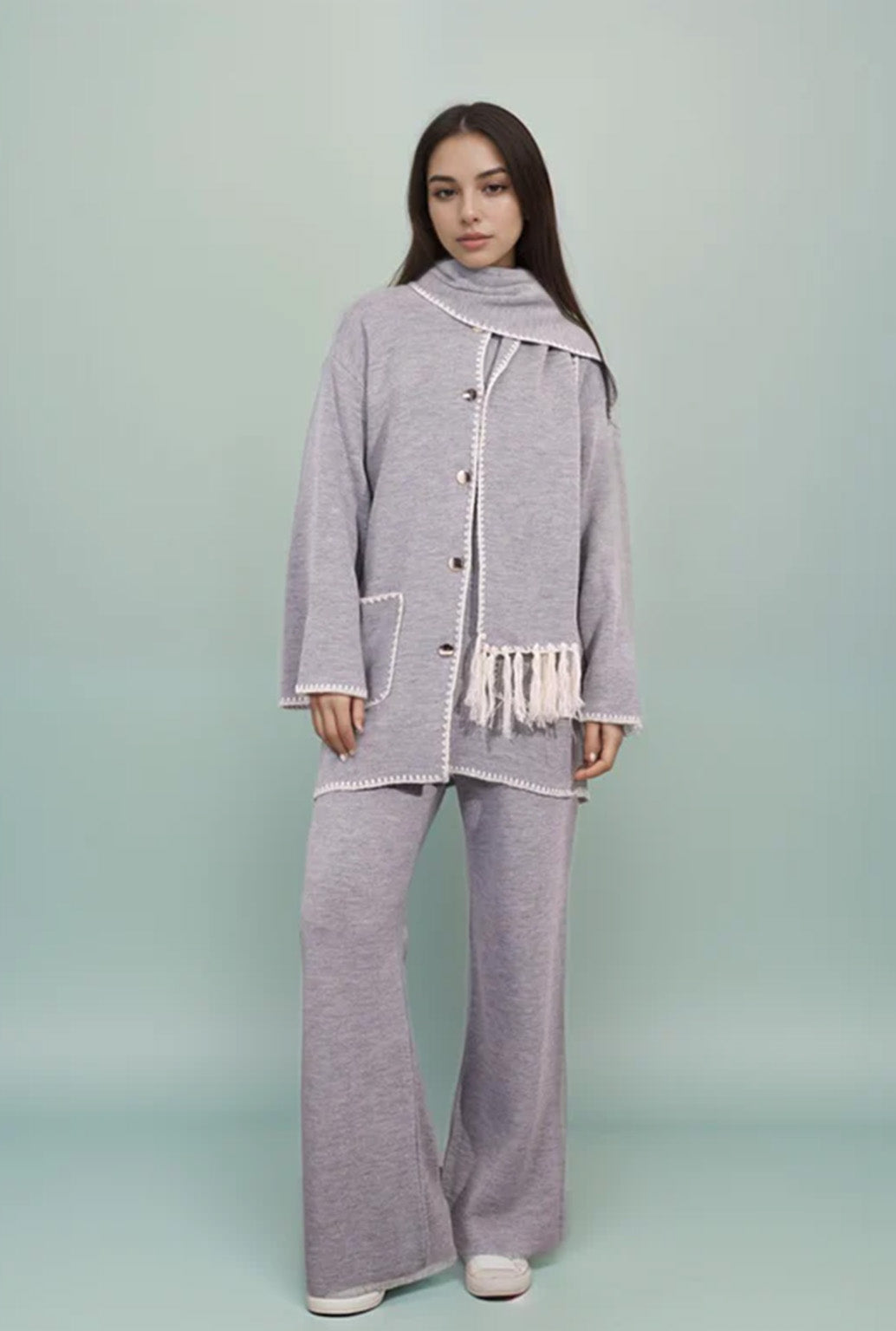 SCARF COAT SET