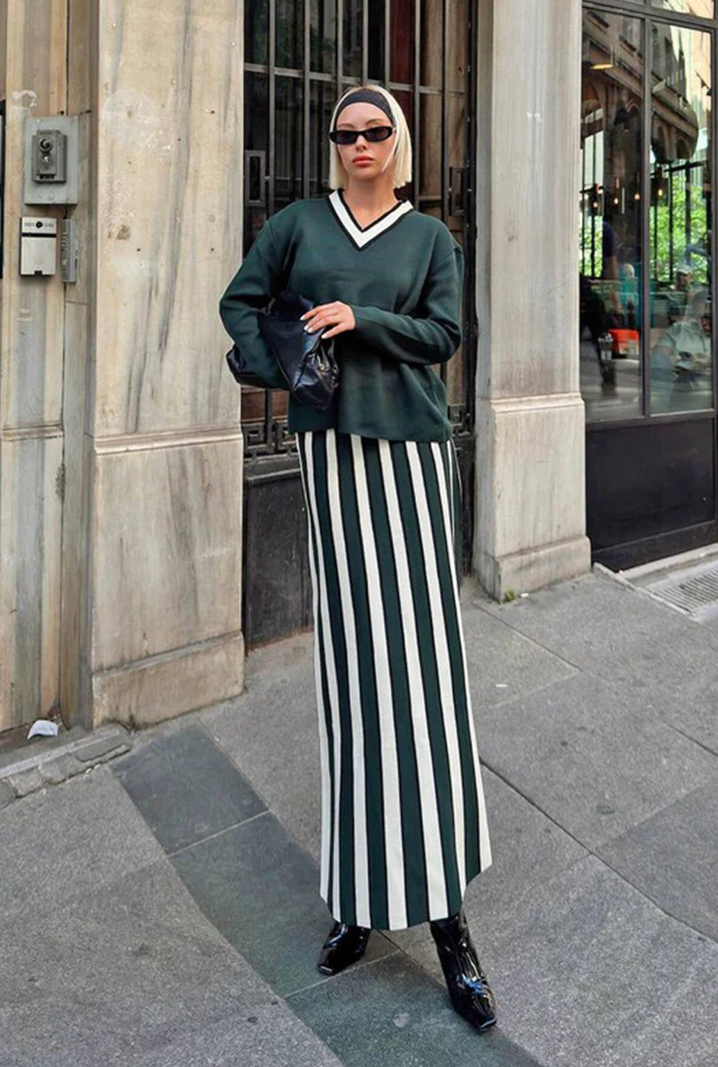 SKIRT STRIPE SET- GREEN